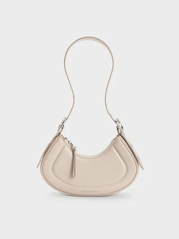 Petra Curved Shoulder Bag
    
         - Oat | Charles & Keith EU