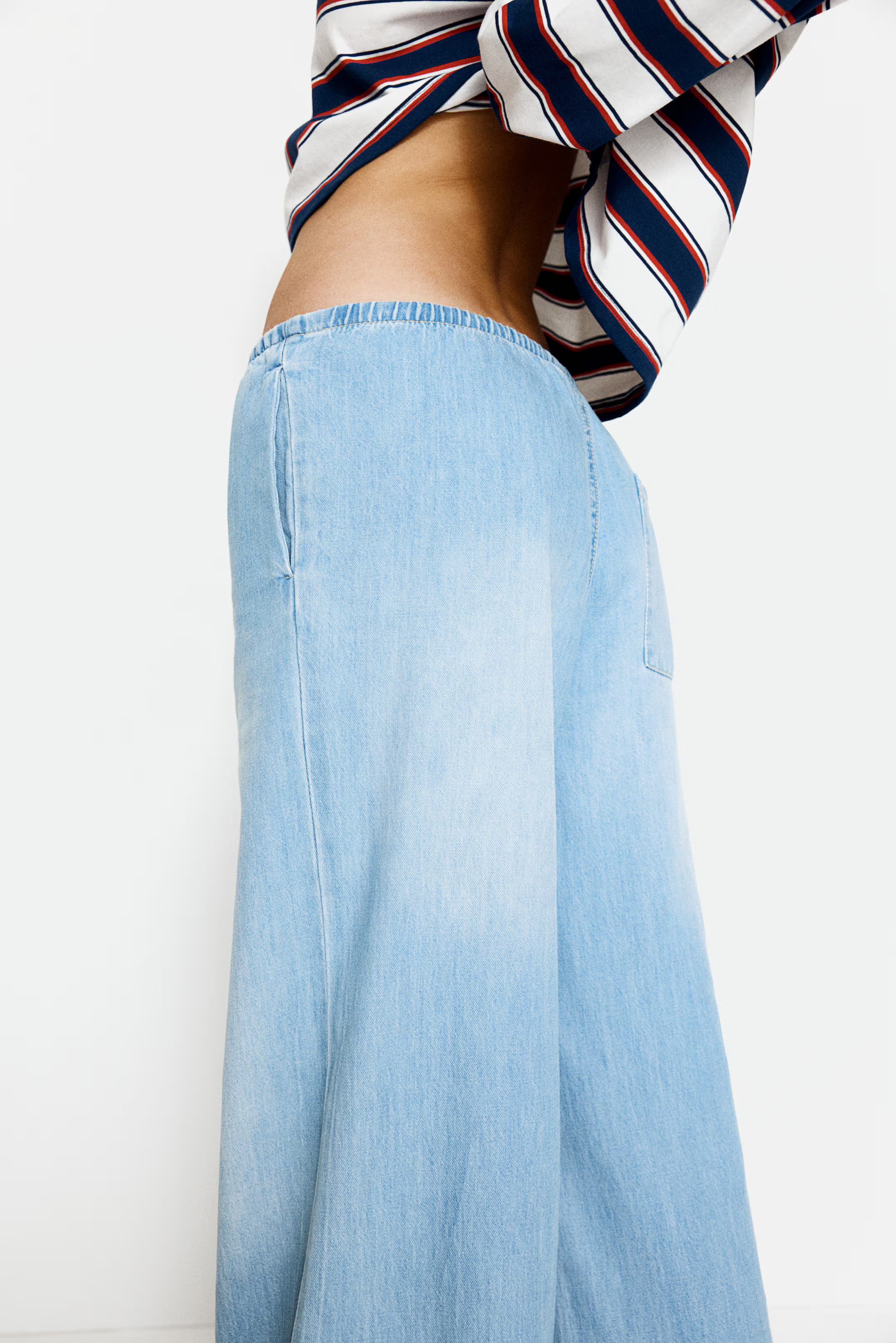 Denim drawstring trousers | H&M (UK, MY, IN, SG, PH, TW, HK)