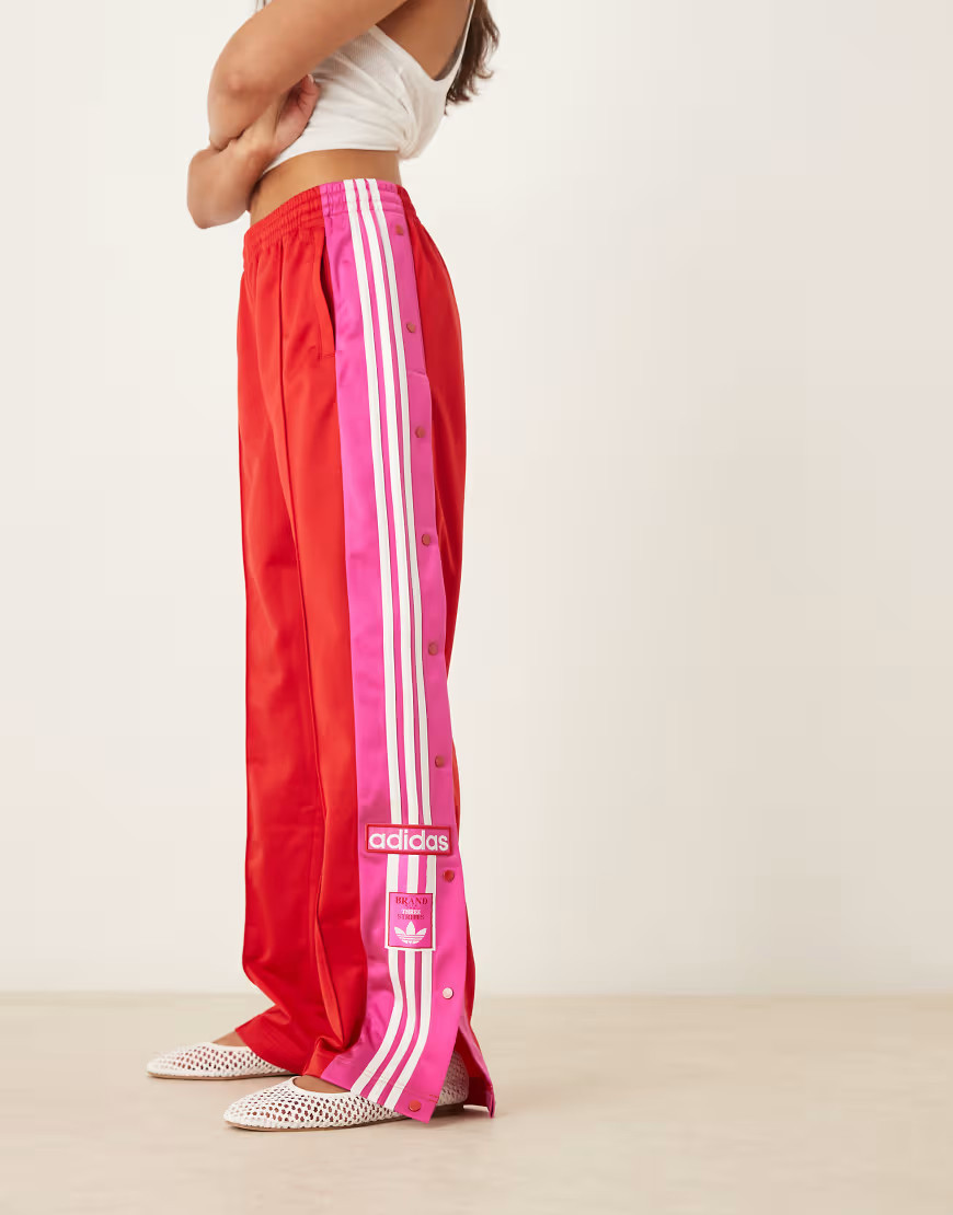 adidas Originals Adibreak track pants in red and pink | ASOS (Global)