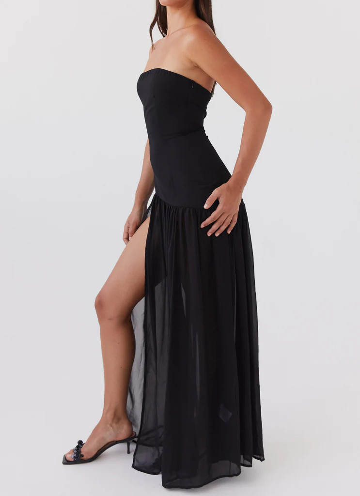 Eden Strapless Maxi Dress - Black | Peppermayo (Global)