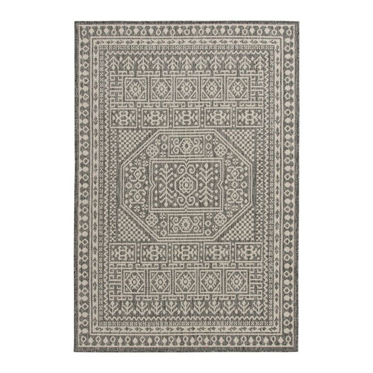 Mainstays 5'x7' Grey Medallion Outdoor Area Rug | Walmart (US)