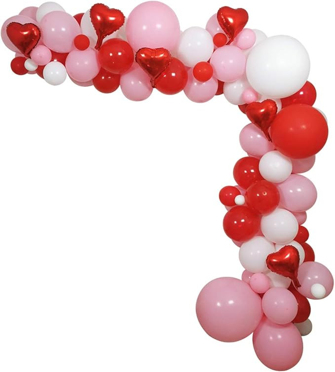 Valentines Day Party Balloons Arch and Garland, 133 PCS Engagement Color Red Pink White Balloons ... | Amazon (US)