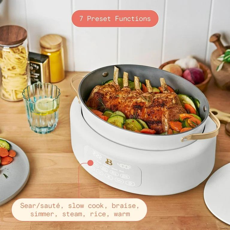 Beautiful 10 in 1, 6 Qt Electric Multi-Cooker, White Icing by Drew Barrymore | Walmart (US)
