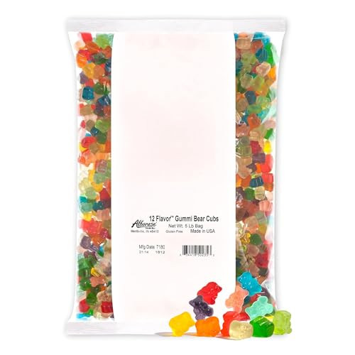 Albanese World's Best 12 Flavor Gummi Bear Cubs, 5lbs of Candy | Amazon (US)
