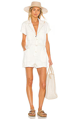 PISTOLA Parker Short Romper in Ecru from Revolve.com | Revolve Clothing (Global)