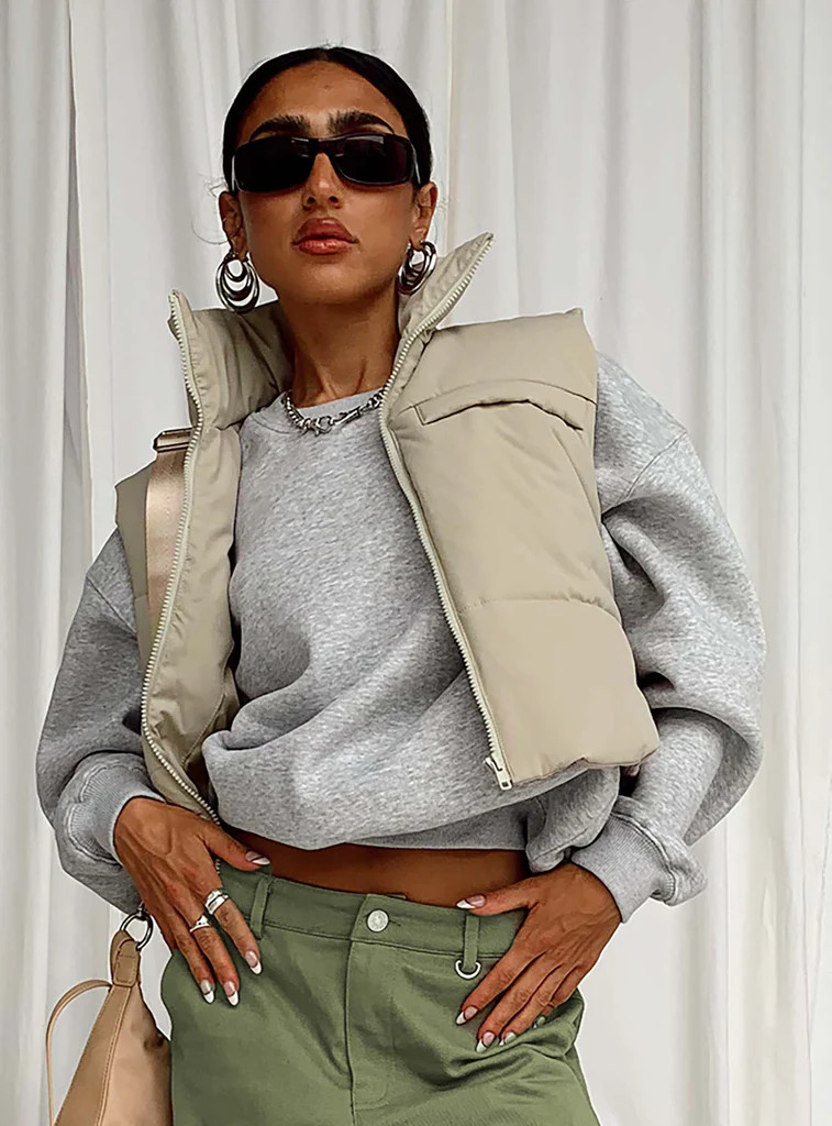 Kirby Puffer Vest Cream | Princess Polly US