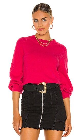 Central Park West Bergamot Fuzzy Crewneck Sweater in Pink. - size XS (also in L, M, S) | Revolve Clothing (Global)