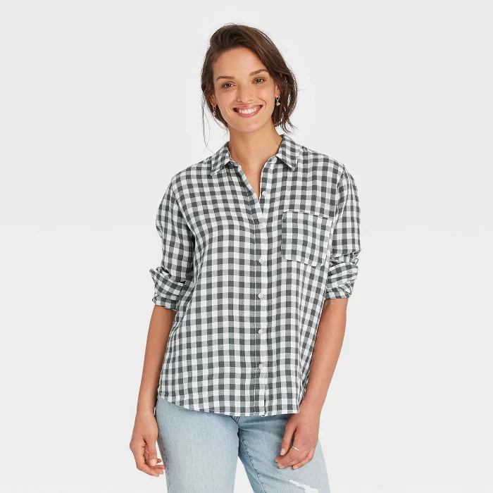 Women's Long Sleeve Gauze Button-Down Shirt - Universal Thread™ | Target