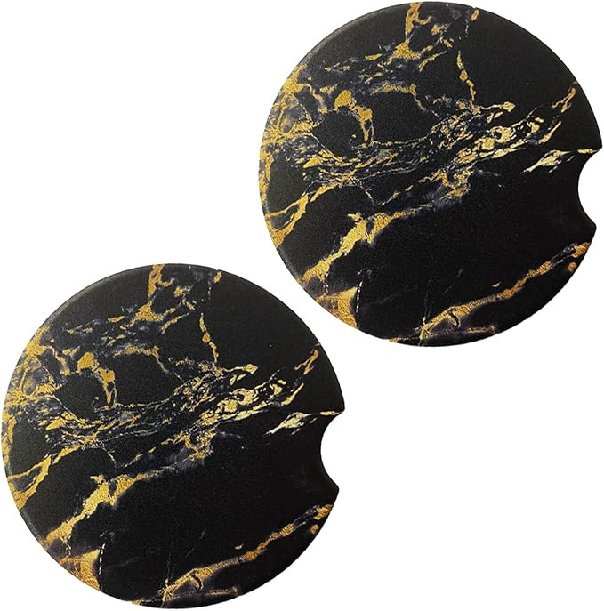 Car Coasters Pack of 2, HETERI Absorbent Ceramic Car Coasters,Drink Cup Holder Coasters,with A Fi... | Amazon (US)