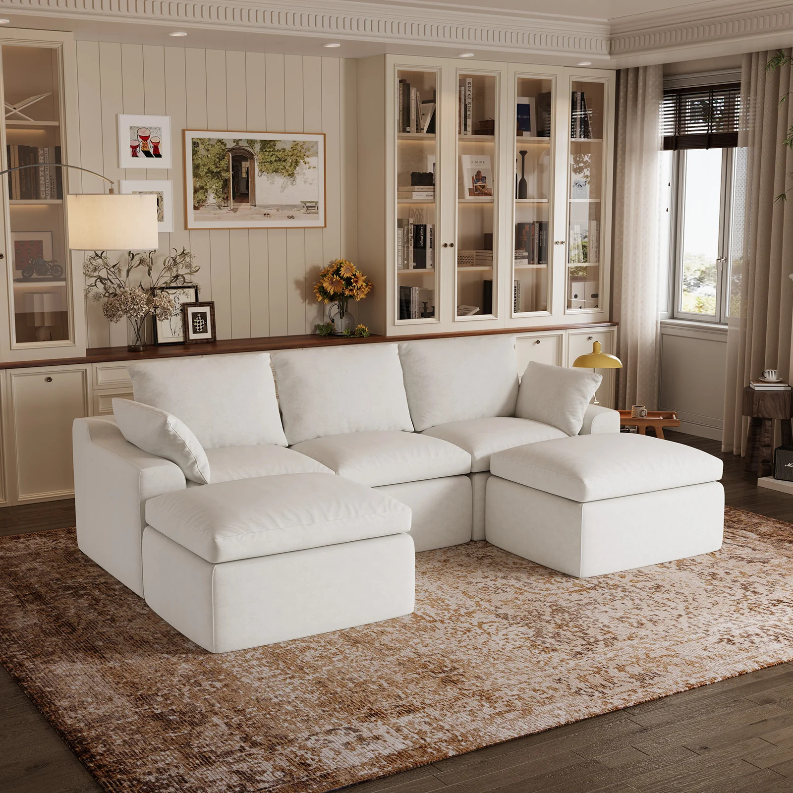 DayDrift Chenille Modular Sectional Sofa - White | Novilla