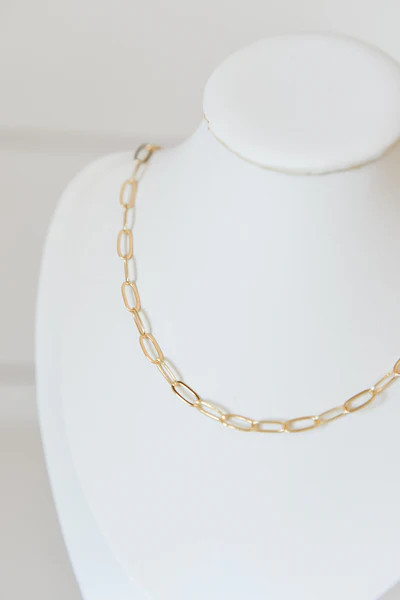Karleigh paperclip necklace 18k gold plated | Bella Rey Designs