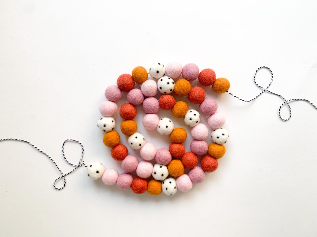 Golden Fall Felt Ball Garland, Bunting, Banner 50 Felt Balls Halloween, Fall - Etsy | Etsy (US)