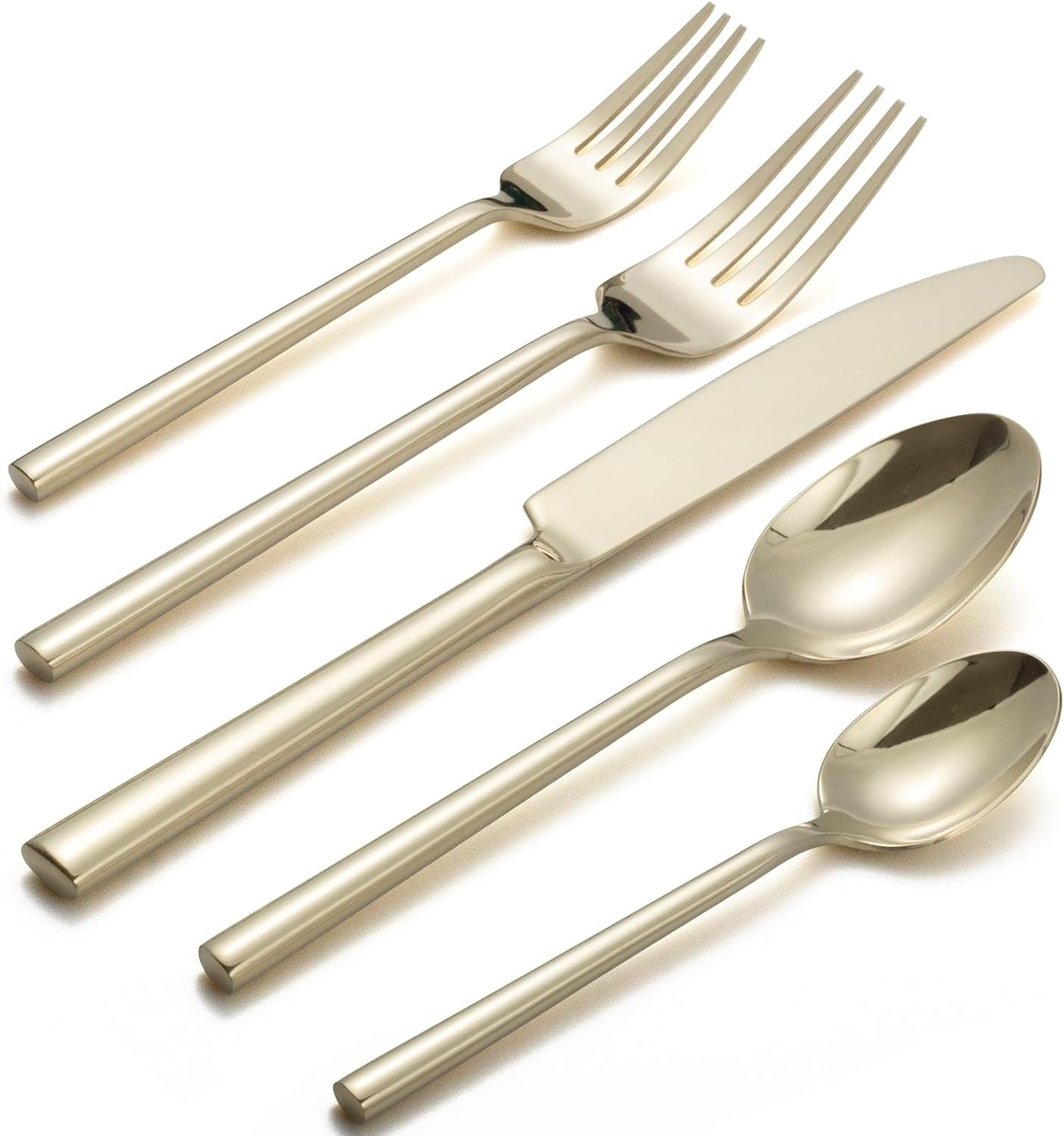 Alata Potter Champagne Gold 20-Piece Forged Silverware Set, Service for 4, Stainless Steel Flatwa... | Amazon (US)