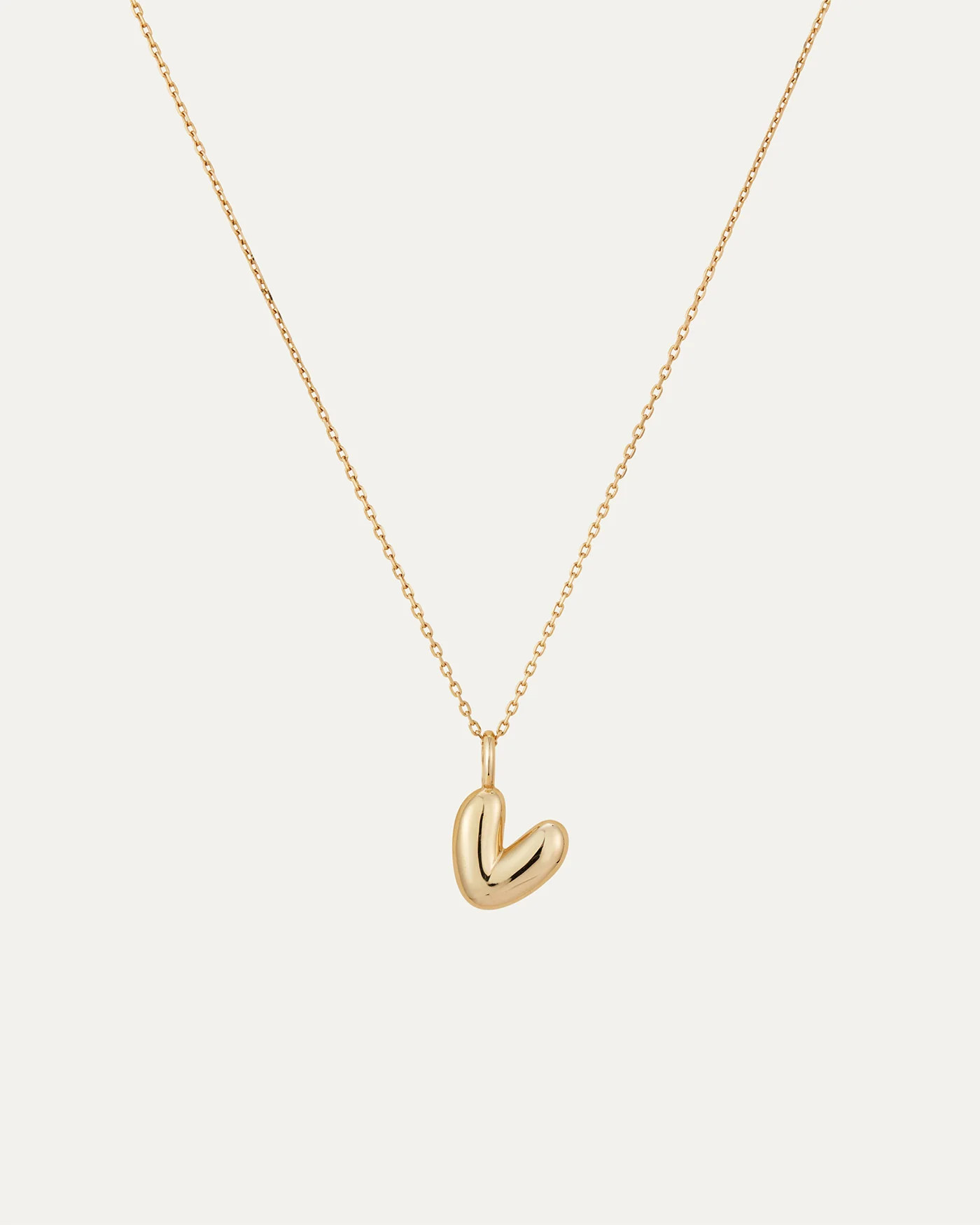 14K Gold Bubble Letter Necklace - V | Jenny Bird (US)