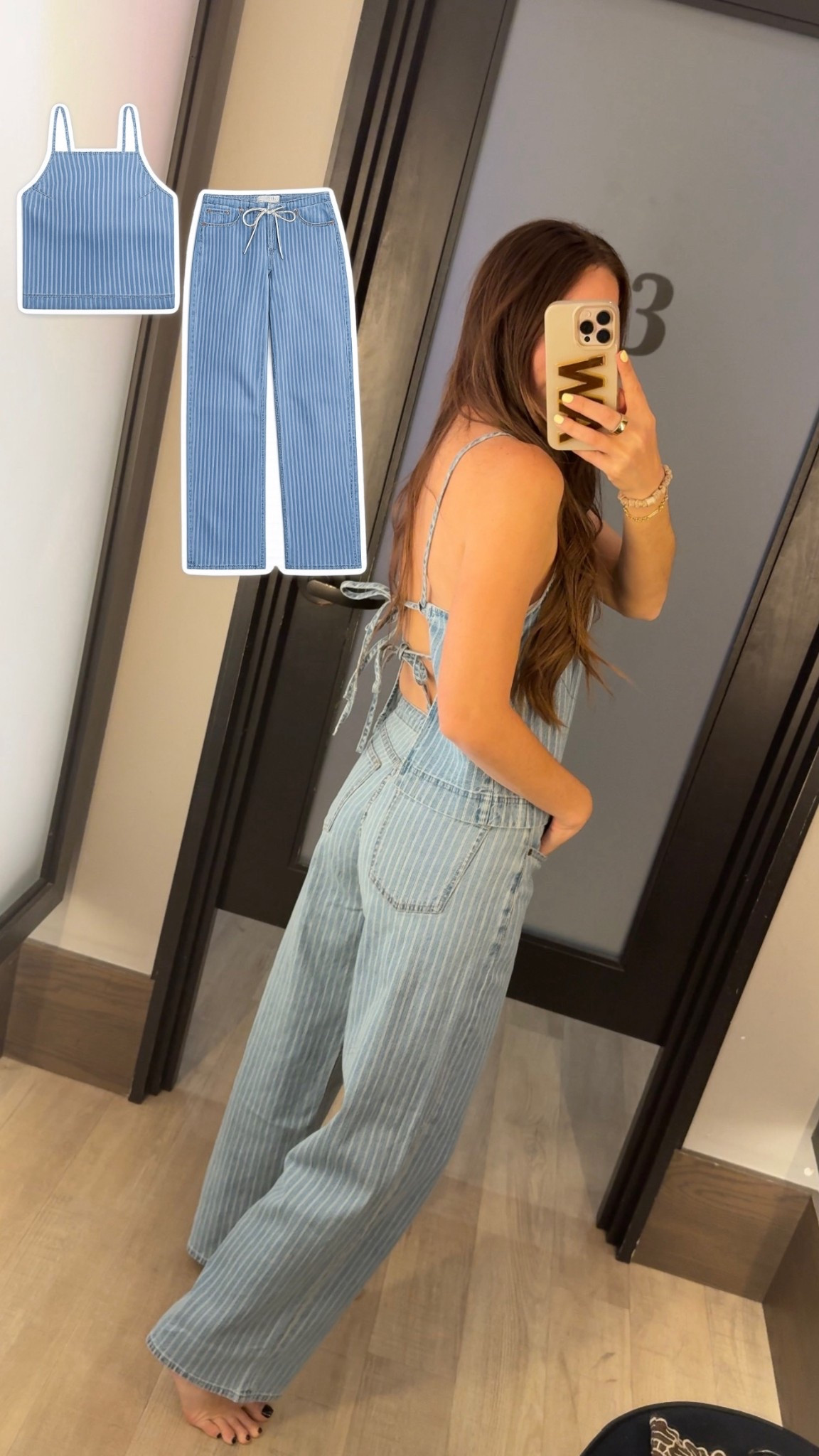 Matching denim set from Abercrombie. Wearing size small on top & 26 in bottoms for reference. 

#LTKmomlife #LTKootd