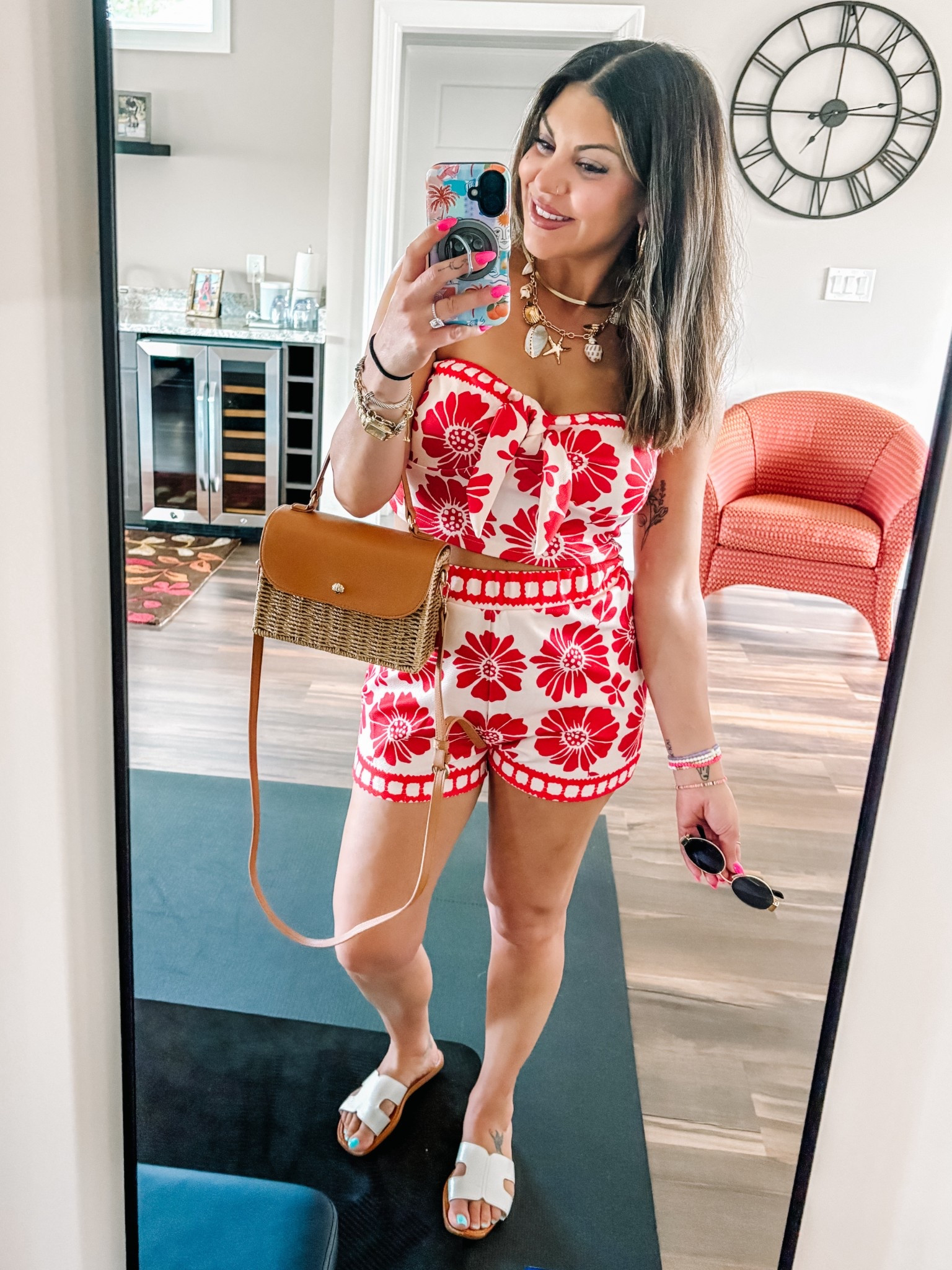 East Coast Summer!! ☀️❤️
Set, purse, jewelry, and sandals are all on sale!! 
Fits TTS!!

#LTKSaleAlert #LTKFindsUnder50 #LTKStyleTip