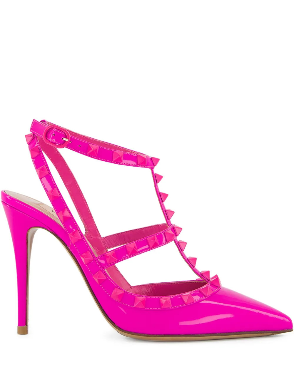 Valentino Garavani Rockstud 100mm ankle-strap pumps - Pink | Farfetch Global