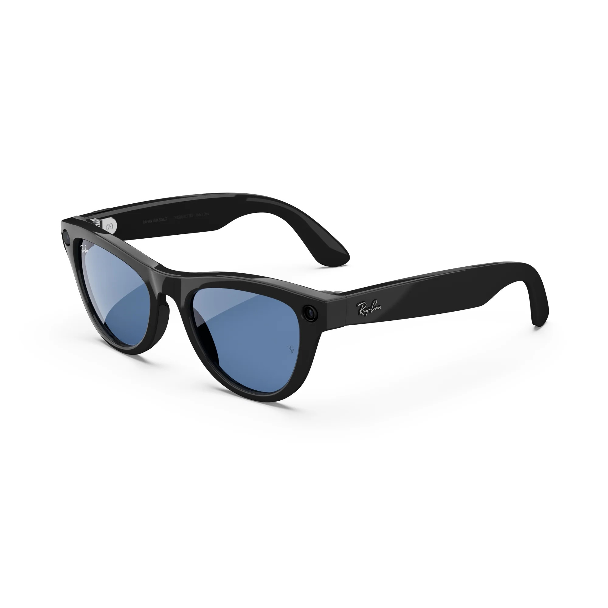 Ray-Ban Meta, Skyler Glasses with Meta AI, Audio, Photo, Video Compatibility, Shiny Black, Blue T... | Walmart (US)