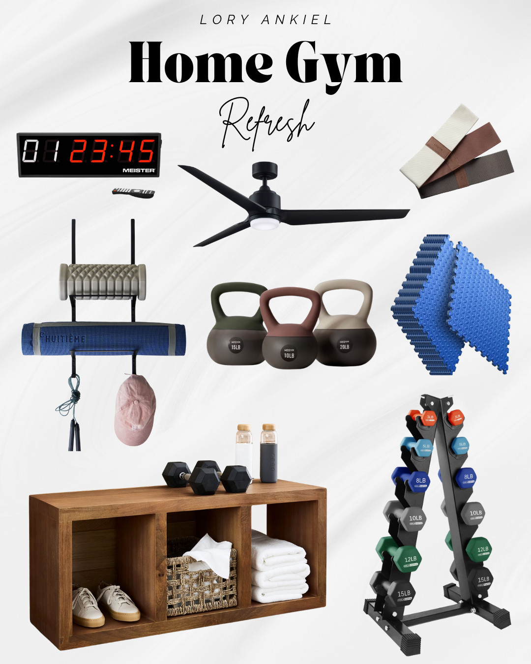 Home Gym Refresh! These must-haves help keep your home gym organized and effective! 


#homegym #homeworkout  

 #LTKfitnessgoals #LTKActive #LTKHome