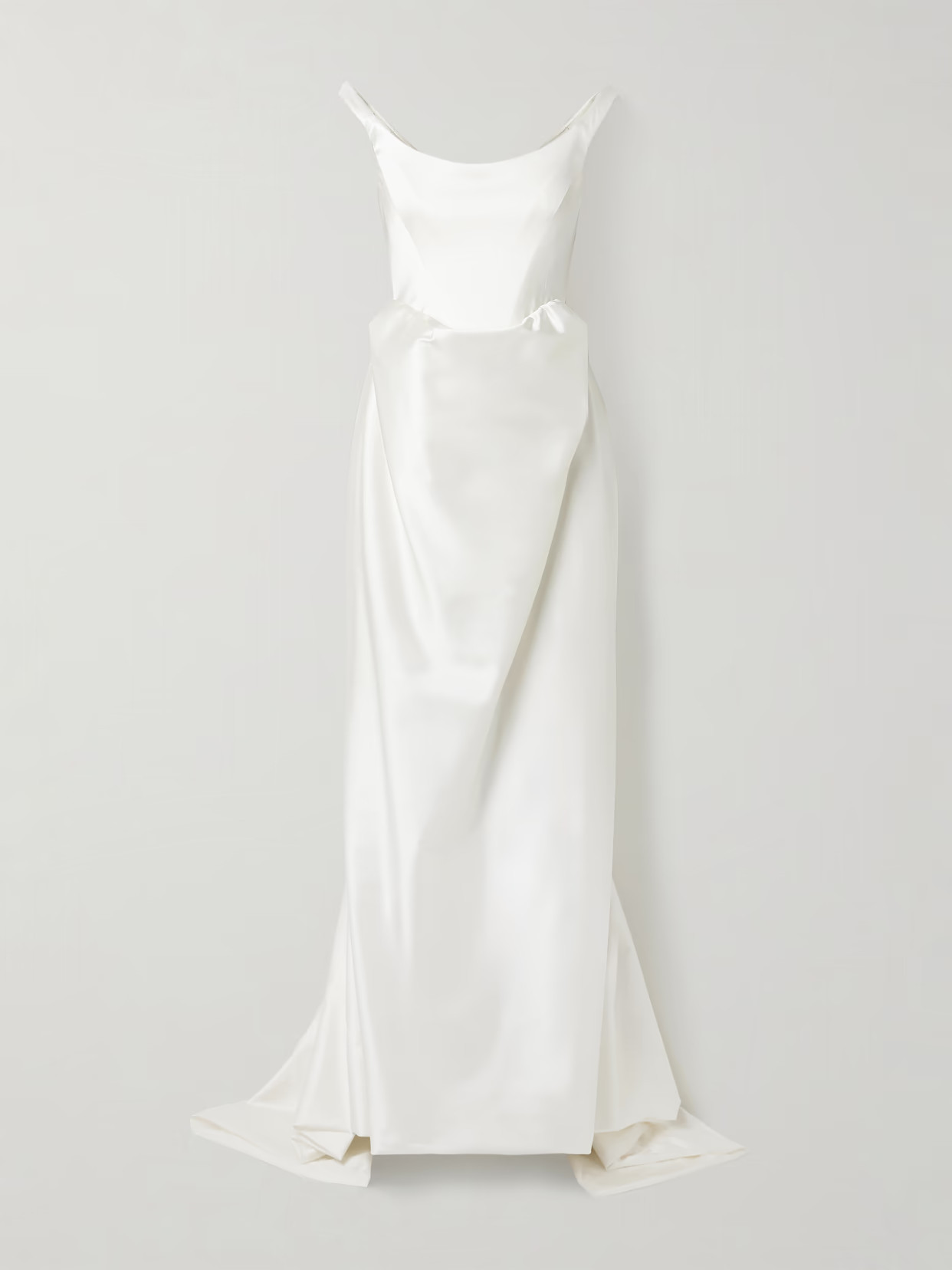 Vivienne Westwood - Nova Camille Draped Satin Gown - Ivory | NET-A-PORTER (US)
