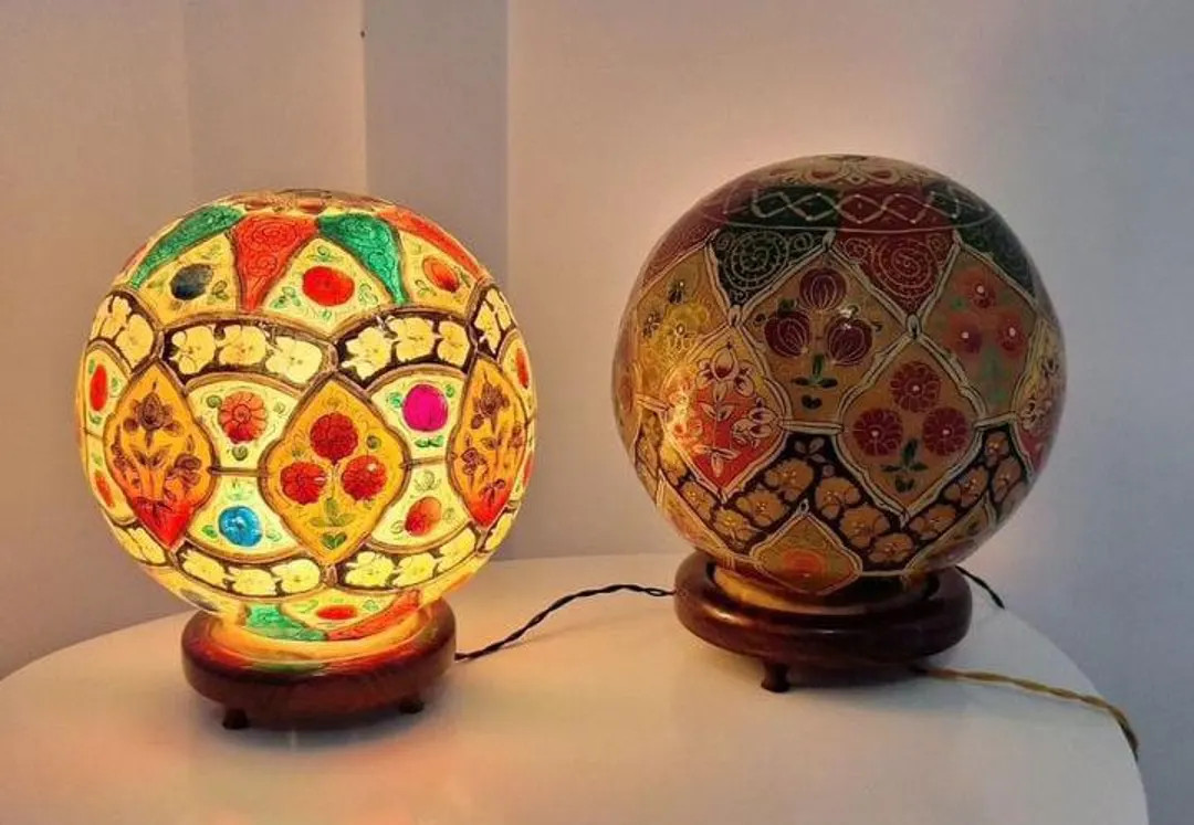 Handmade Unique Oriental Hand Made and Hand Painted Camel Skin Leather Lamp Table Lamp Night Lamp... | Etsy (US)