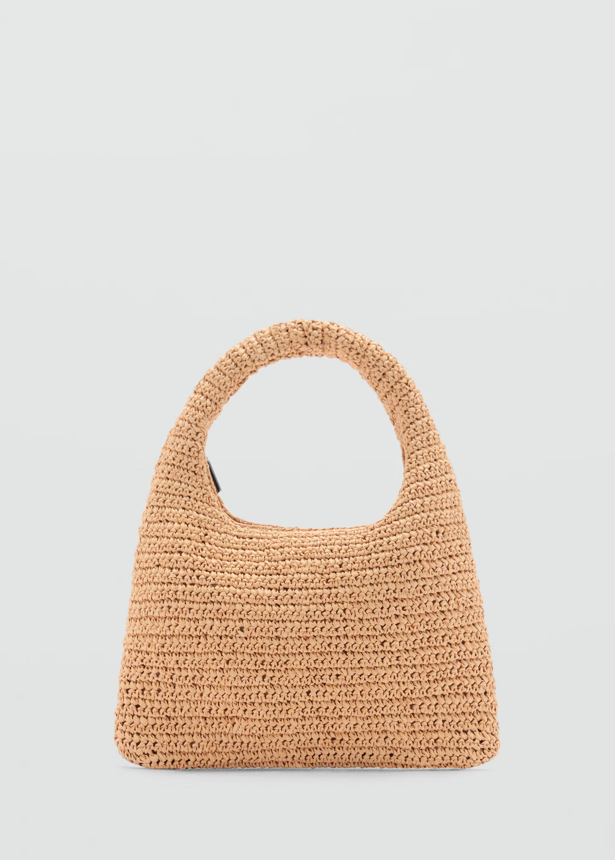 Natural fiber shoulder bag - Woman | MANGO USA | MANGO (US)