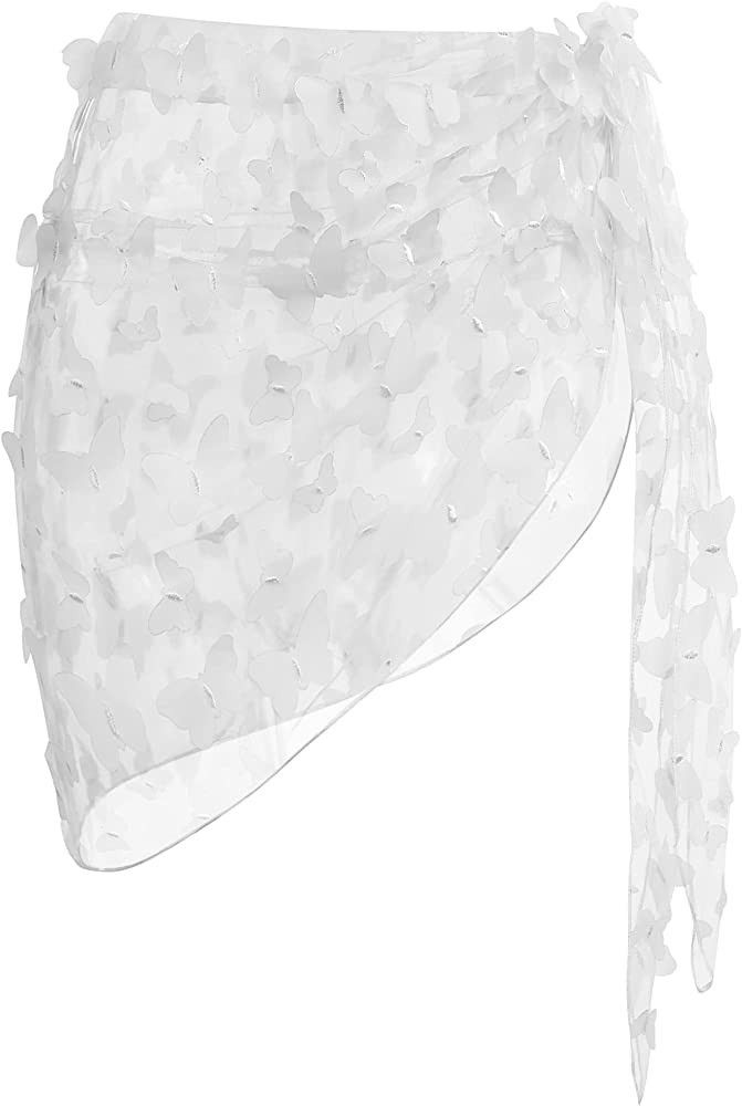 Ekouaer Women's Short Sarongs Beach Wrap Sheer Bikini Wraps Chiffon Cover Ups for Swimwear S-3XL | Amazon (US)