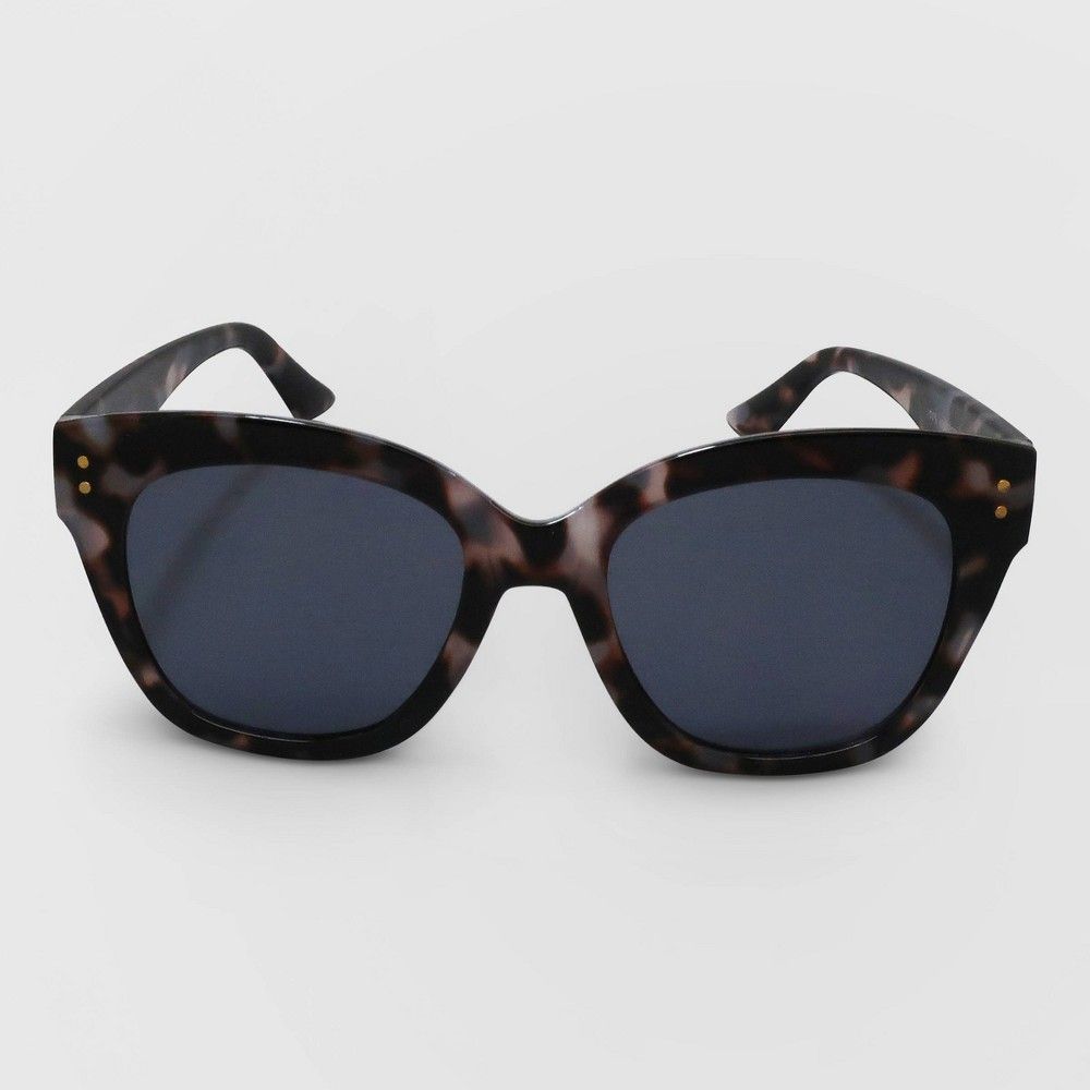 Women's Animal Print Cateye Plastic Sunglasses - A New Day Gray | Target