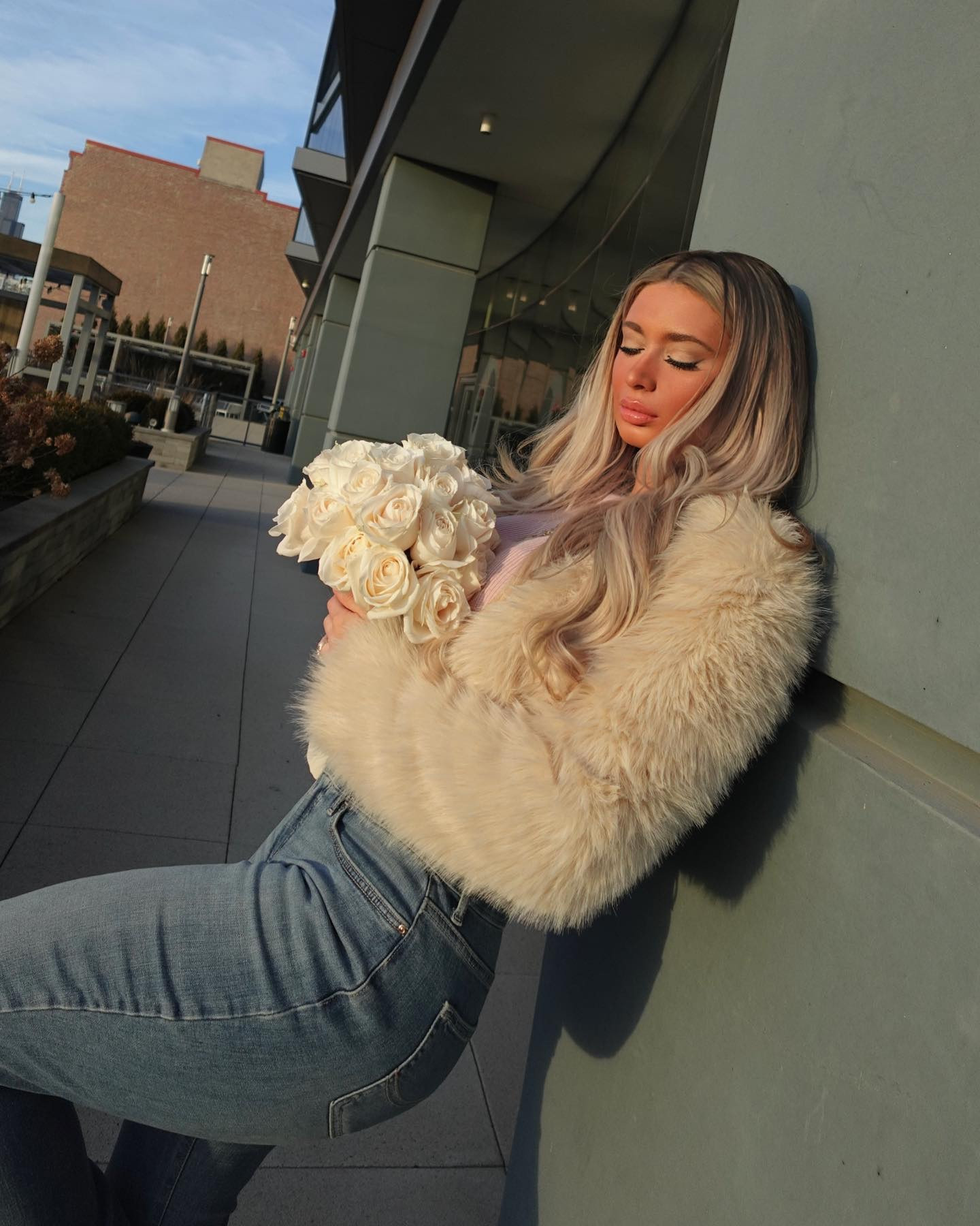 Golden hour glow in timeless style. wrapped in a cozy beige fur jacket, classic Lee jeans, luxe Melinda Maria jewelry, and iconic Louboutin heels. Paired with soft white roses for the ultimate romantic touch. Shop this effortlessly chic look featuring must-have closet staples, dreamy accessories, and forever pieces you’ll wear on repeat!

#LTKU #LTKShoeCrush #LTKStyleTip