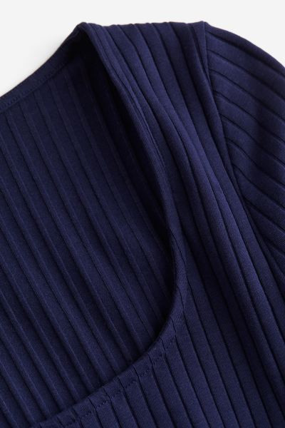 Ribbed Bodycon Dress - Navy blue - Ladies | H&M US | H&M (US + CA)