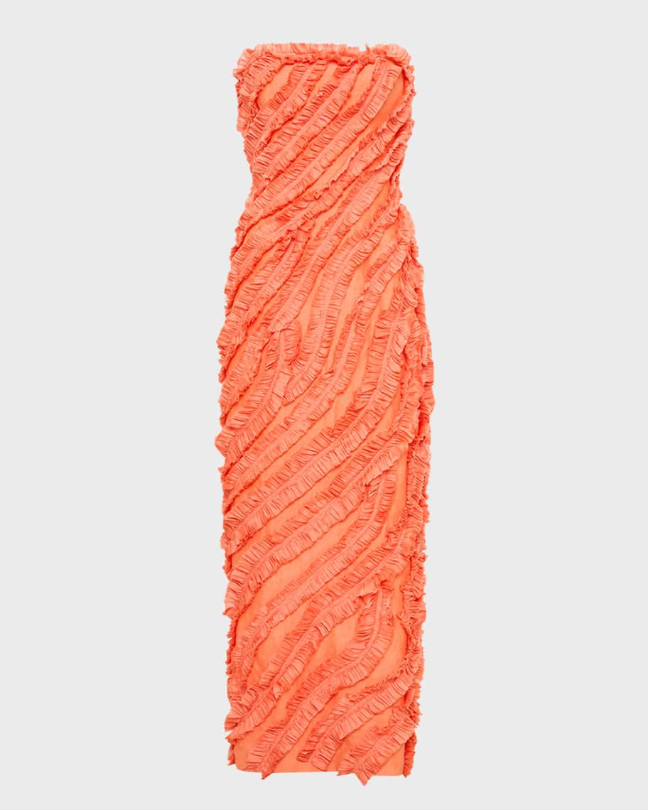 Aje Terrene Strapless Frill Maxi Dress | Neiman Marcus