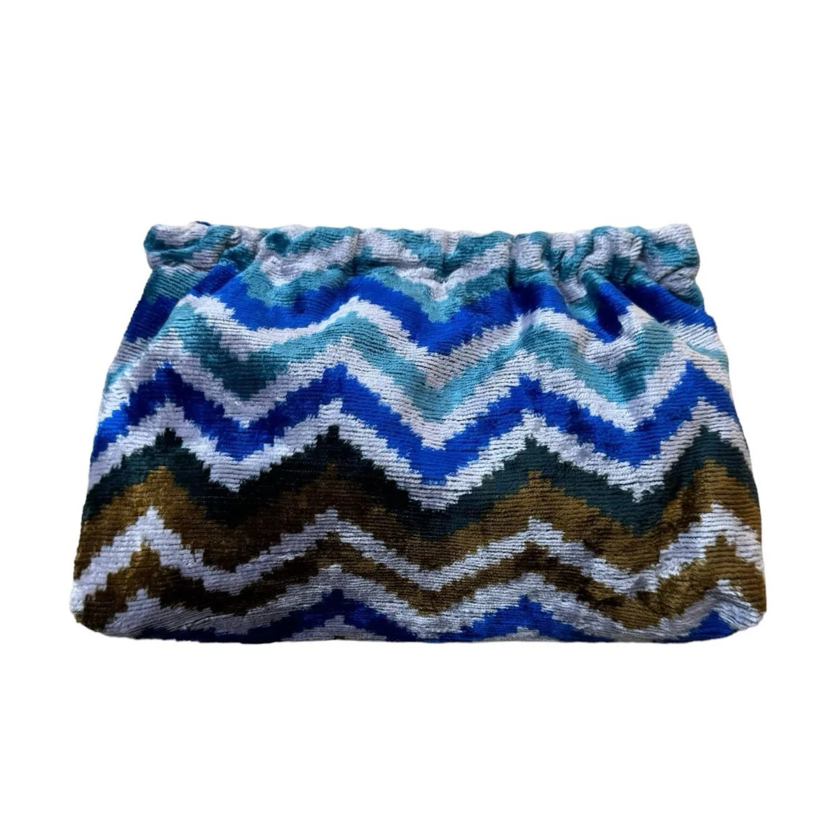 Ikat Hex Frame Pop-Open Clutch - Blue | Triple Threads