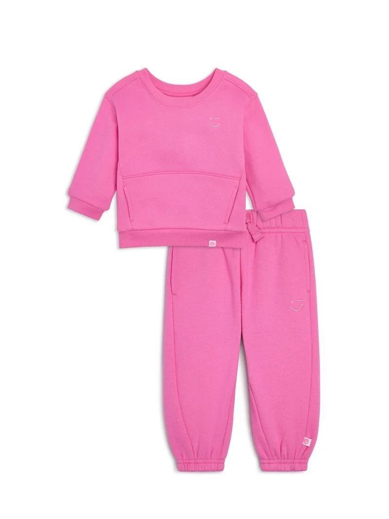Color Mix by Garanimals Baby Butter Fleece Sweatshirt & Jogger Outfit Set, Sizes 6-24 Months | Walmart (US)