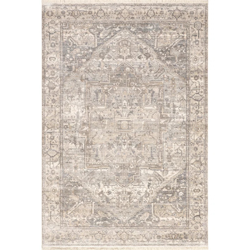 Wideman Medallion Area Rug for Living Room Bedroom Dining Room Kitchen, Neutral/Beige | Wayfair North America