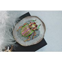 Beetle Beaded Brooch, Bug Pin, Unique Embroidery Broach | Etsy (US)