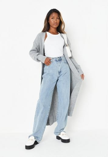 Missguided - Petite Gray Maxi Belted Cardigan | Missguided (US & CA)