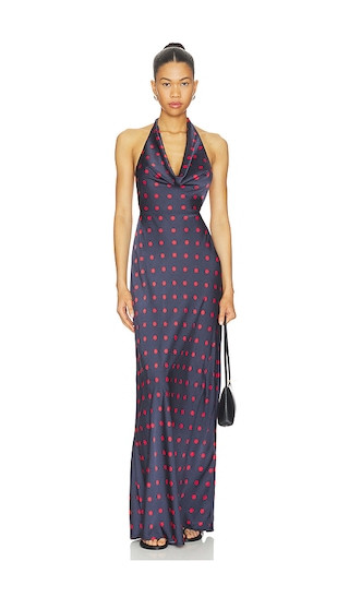 WeWoreWhat Cowl Halter Maxi Dress in Navy. - size S | Revolve Clothing (Global)