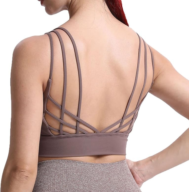 Aoxjox Caged Sports Bras for Women High Impact Fitness Running Multi-Cross Back Training Yoga Crop T | Amazon (US)