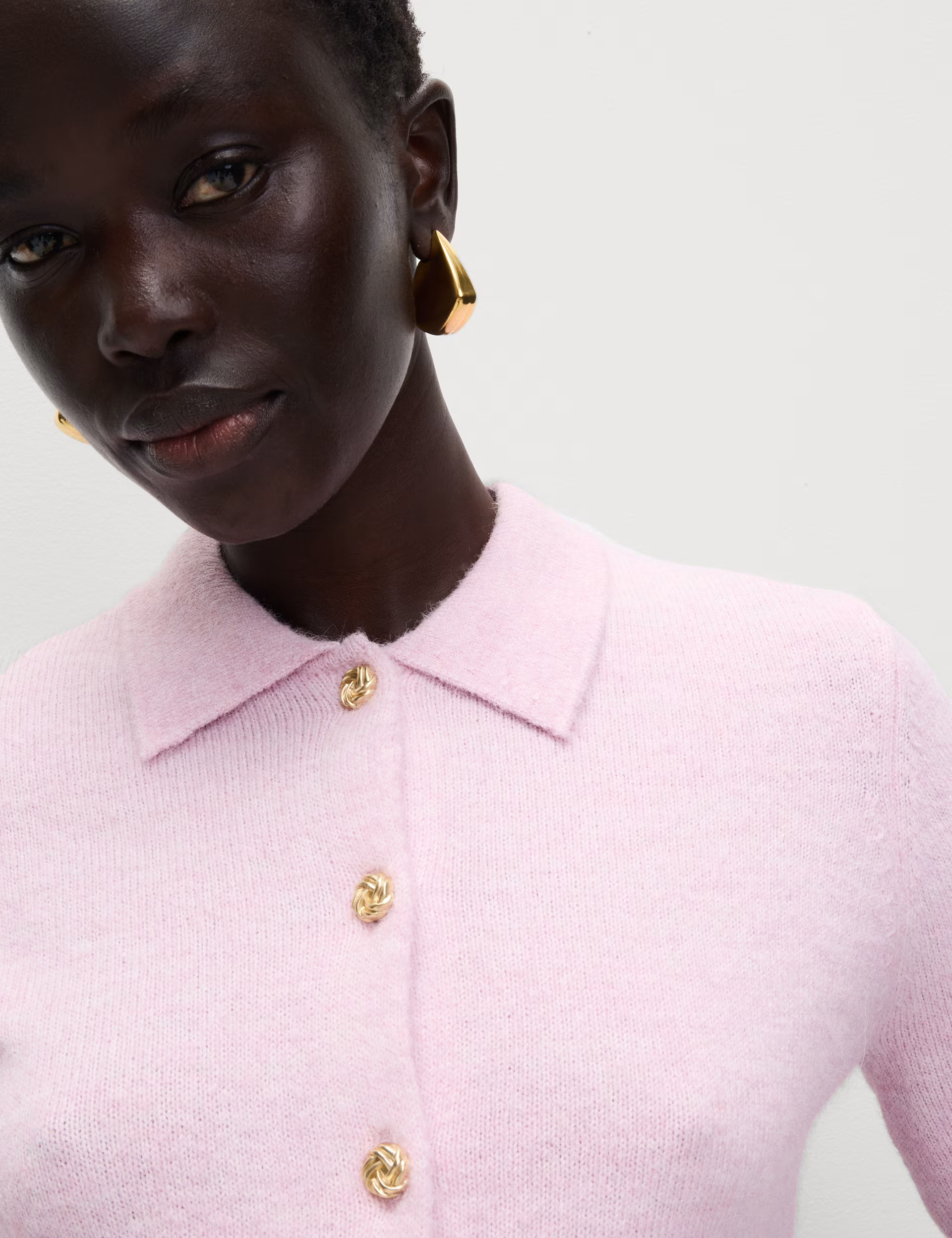 Collared Button Front Short Sleeve Cropped Cardigan with Alpaca | Marks & Spencer (UK)