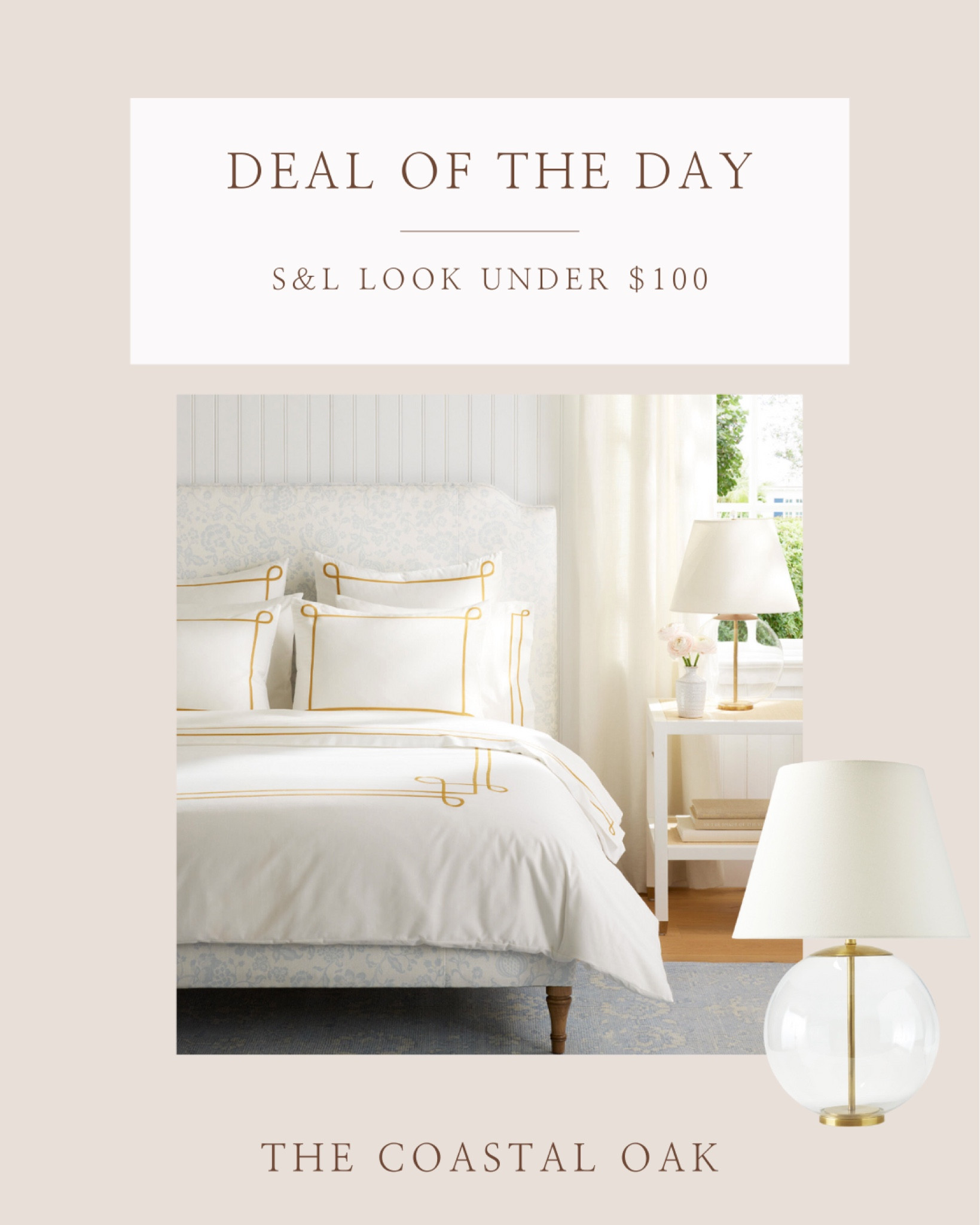 Serena & lily look for less from TJ Maxx- glass table lamp.



#LTKunder100 #LTKsalealert #LTKhome