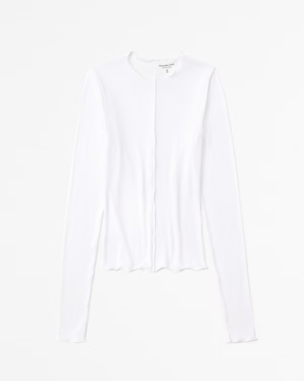 Long-Sleeve Seamed Crew Top | Abercrombie & Fitch (US)