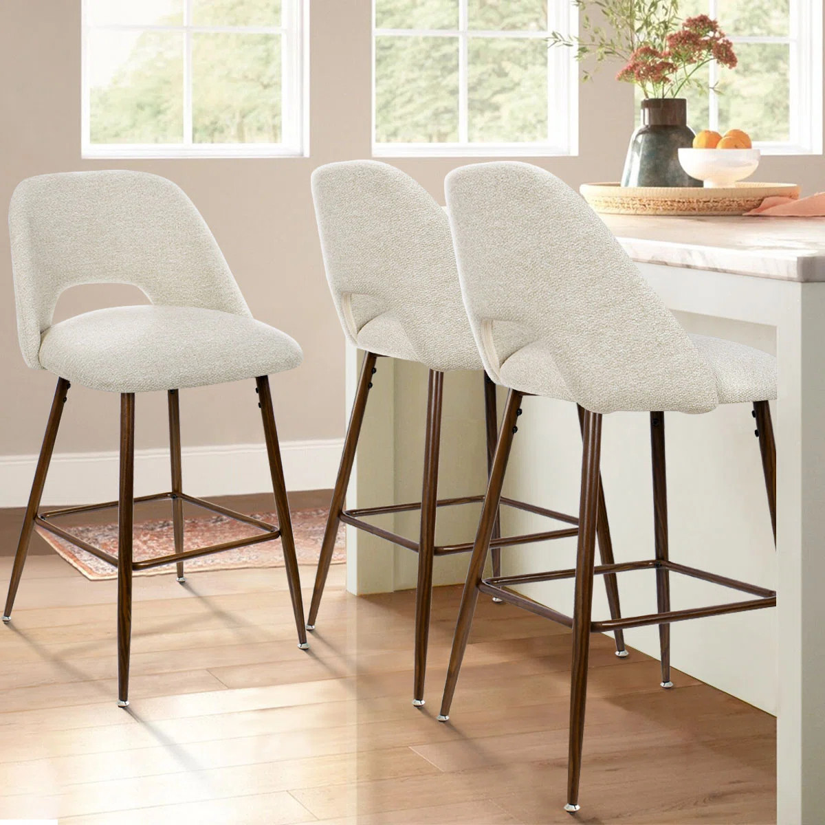 Berneta 26" Upholstered Counter Stools | Wayfair North America
