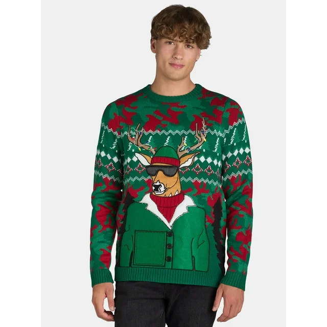 Jolly Sweaters Men's & Big Men's Ugly Christmas Sweater, Sizes S-3XL | Walmart (US)