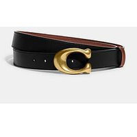 Coach Sculpted C Reversible Leather Belt 32Mm - Black | Very (UK)
