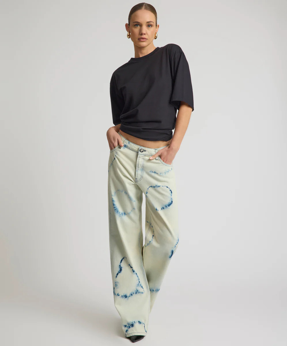Revival Tie-Dye Lowriders Low Waist Wide Leg Denim - Tie Dye Dreams | One Teaspoon | OneTeaspoon