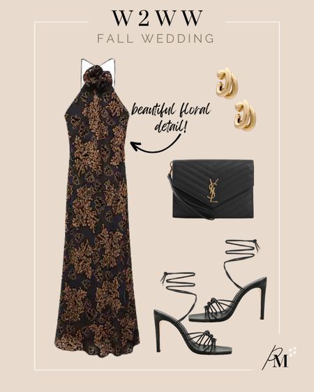 mango patterned dress
ysl clutch 
black strappy heel 
gold hoop earring 

#LTKSeasonal #LTKstyletip #LTKwedding