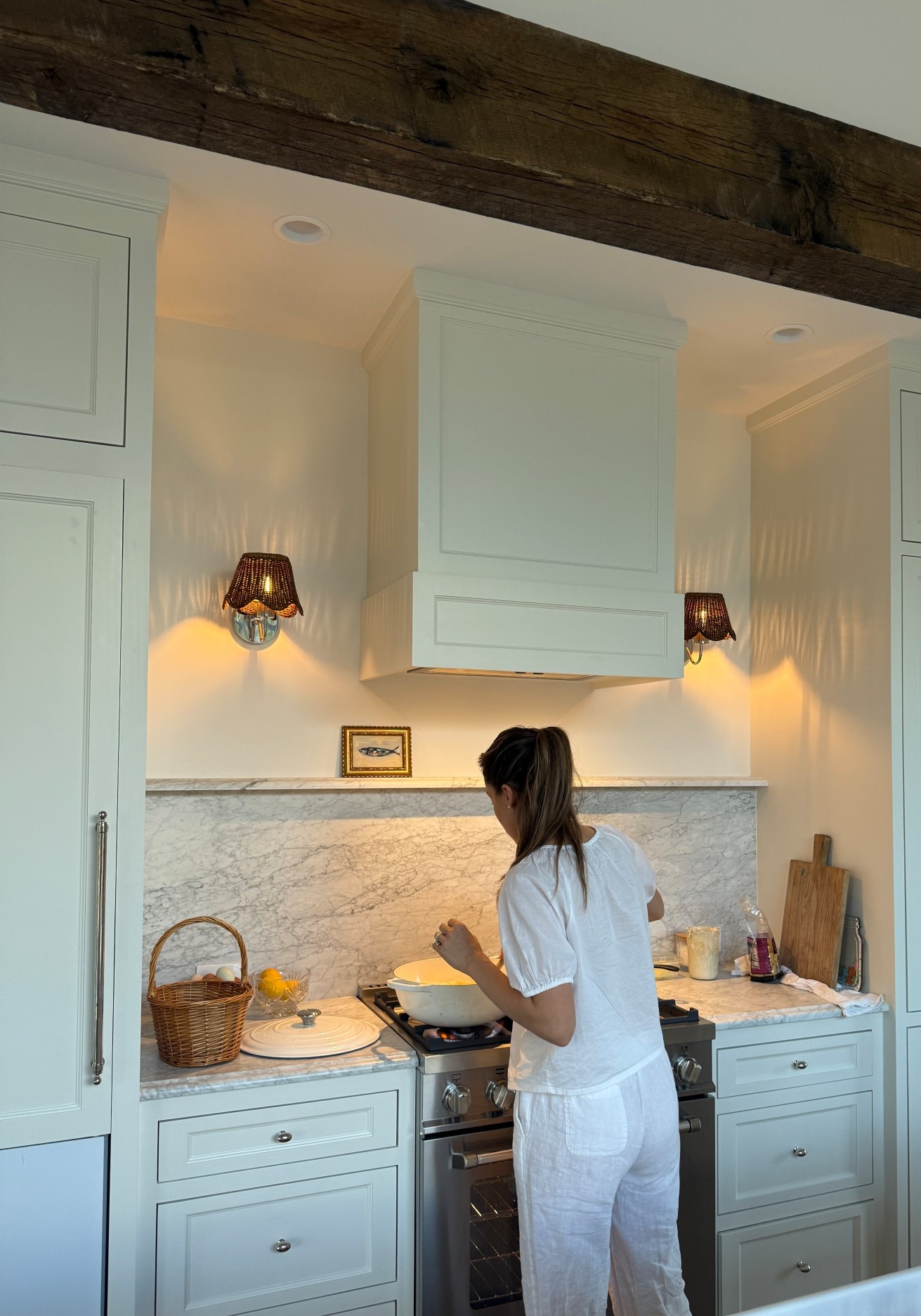 Items I couldn’t link-
Kitchen color: SW Pearly white! 
Sconce shades: Hatshlip Mimi shade 
