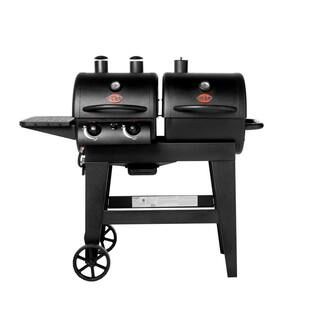 Dual Threat 2-Burner Gas and Charcoal Grill in Black | The Home Depot