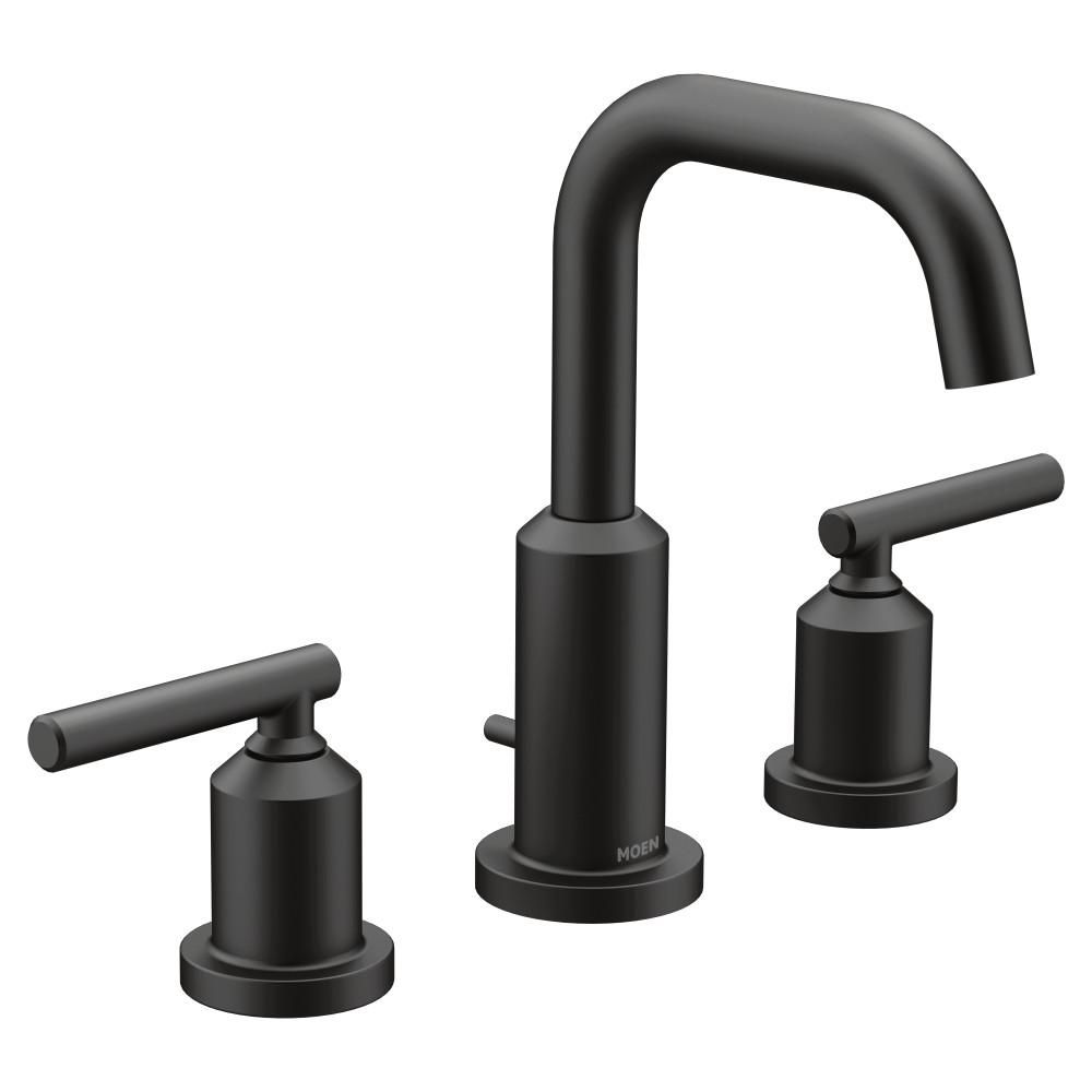 Gibson 8 in. Widespread 2-Handle High-Arc Bathroom Faucet in Matte Black (Valve Not Included) | The Home Depot
