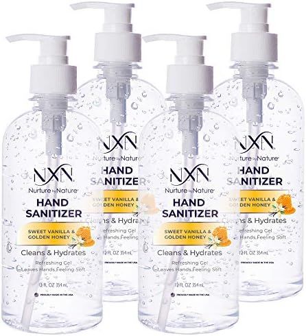 NxN Beauty Hand Sanitizer Refreshing Gel, with 70% Alcohol, Sweet Vanilla & Golden Honey, 48 Tota... | Amazon (US)